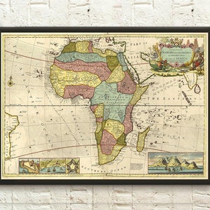 Premium Quality Poster: 1710 Africa Map Wall Art African Poster Print for