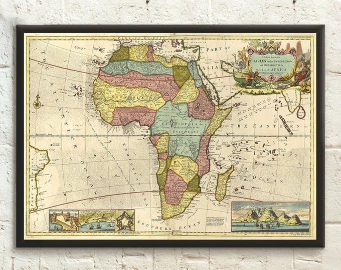 Vintage Africa Map Print: 1710 African Wall Art