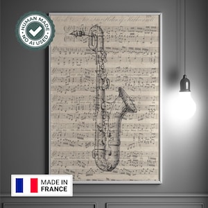 Saxophone Music Note Wandkunst Poster Premium Qualität Phonograph Design Decor