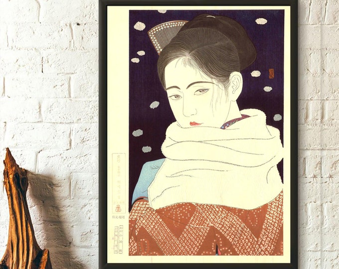 Kobayakawa Kiyoshi Twelve Aspects of Fine Women Expression of Eyes Ukiyo-e Poster Japan Wall Art Japanese Print Goyo Poster Goyo Women