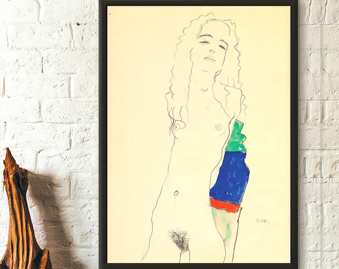 Egon Schiele Print - Schiele Poster Giclee Print Schiele Poster Nude Poster Schiele Wall Art Gift Idea - Living Room Prints Art Reproduction