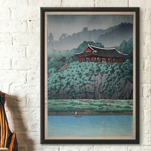 Póster de Kawase Hasui Ukiyo-e, arte japonés premium, decoración de pared, impresionante arte de pared para el hogar.