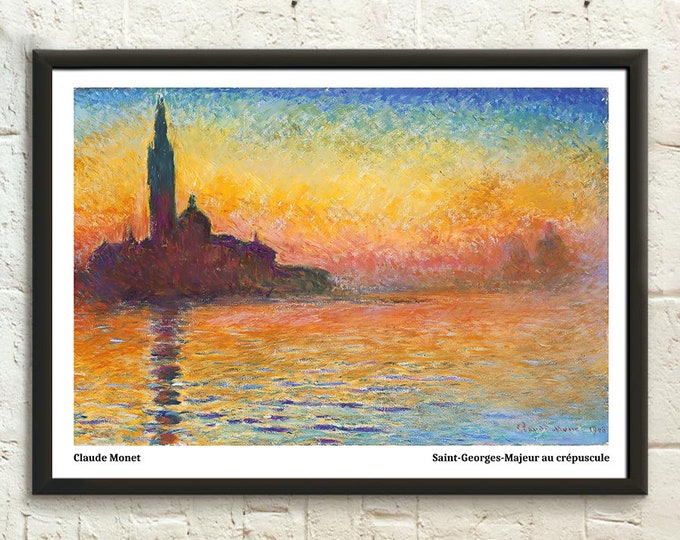 Claude Monet Print - Saint-Georges-Majeur au crépuscule Reproduction Wall Art