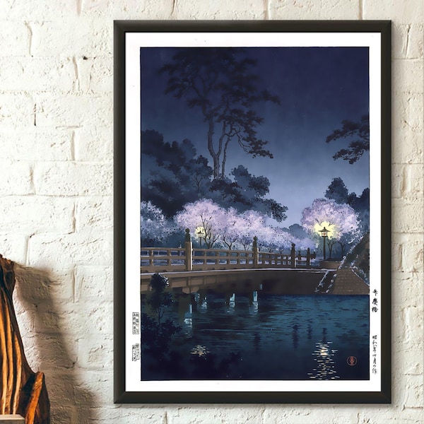 Benkei Bridge 1933 Tsuchiya Koitsu Print - Edo Period Japanese Art Poster for Living Room - Koitsu Japanese Wall Art