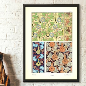 Póster de calidad superior: Ilustración de flores para arte de pared Impresión de flores de Eugène Grasset 1898 Reproducción de arte Arte de pared