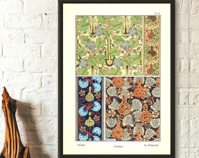 Premium Quality Poster: Wall Art Flower Illustration Flower Print by Eugène Grasset 1898 Art Reproduction Wall Art