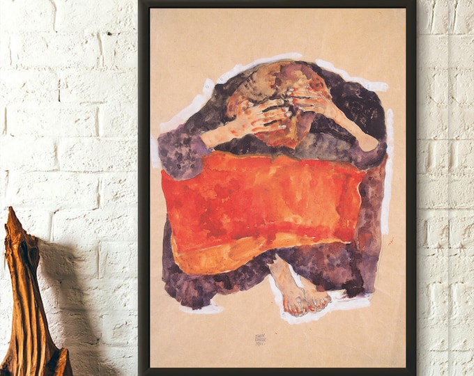 Egon Schiele Seated Girl Print: Fine Art Giclée Poster