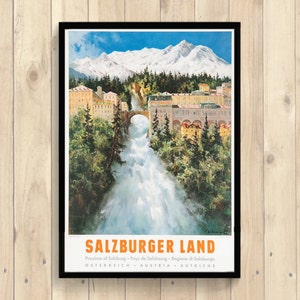 Poster Province Of Salzburg Austria - Vintage Tourism Travel Poster Advertising Retro Design Art Print Quality Reproduction Art Reproduction