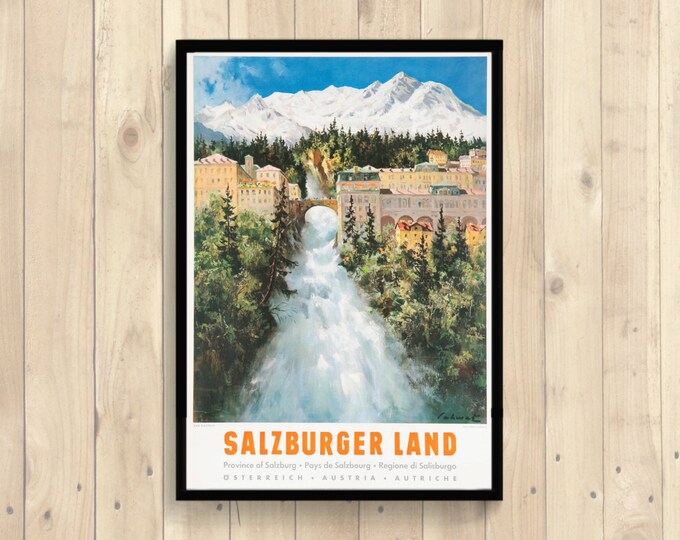 Poster Province Of Salzburg Austria - Vintage Tourism Travel Poster Advertising Retro Design Art Print Quality Reproduction Art Reproduction