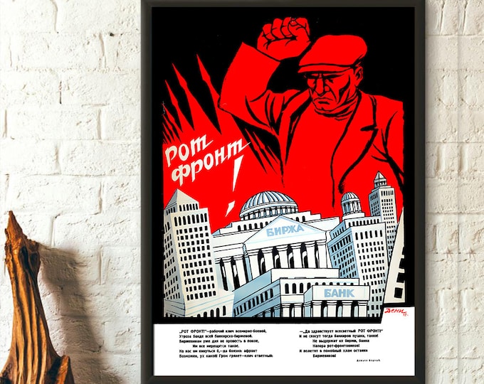 Soviet Propaganda Poster Destroy Capitalism Wall Art for Home Décor Premium Quality