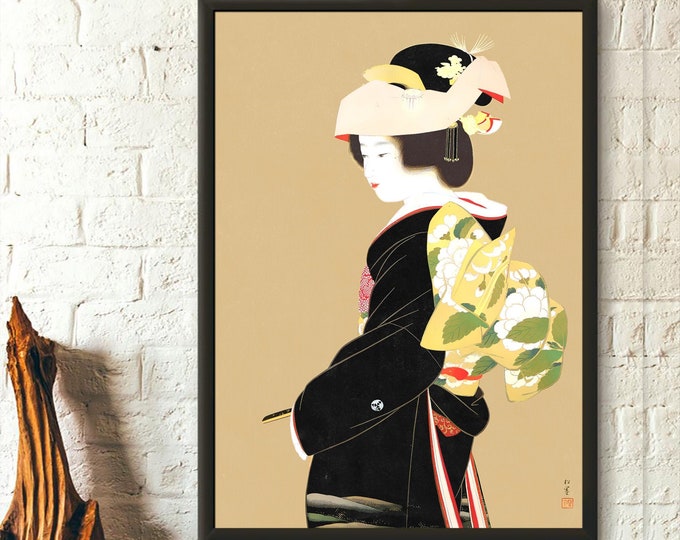 Uemura Shoen Ukiyo-e Poster  Japanese Woman Bride Wall Art  Vintage Japan Print