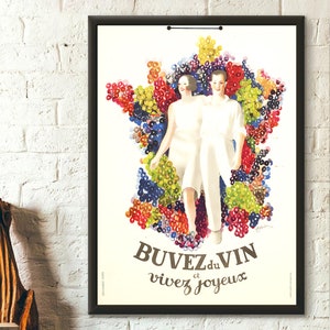 Französisches Wein Poster Premium Küche Wandkunst Elegante Lebensmittel Drucke für Weinliebhaber