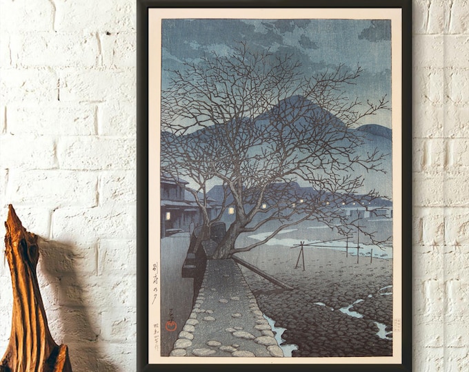 Premium Quality Poster: Evening at Beppu 1929 Kawase Hasui Print Japanese Print Ukiyo-e Poster Japan Wall Art Japan Art Wall Art