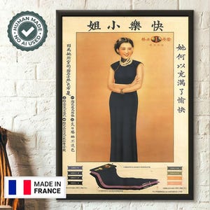 Miss Merry, vecchia pubblicità cinese, stampa d'epoca orientale, idea regalo unica per compleanno