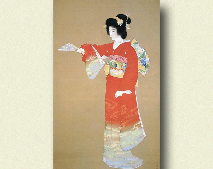 Uemura Shoen Print: Noh Dance Prelude, Japanese Art Poster
