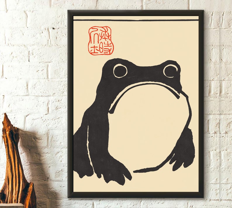 Japan Art Matsumoto Hoji Frog Sad Frog Art Print Japanese Etsy