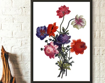 Vintage Flower Print - Vintage Botanical Prints Flower Print Floral Illustration Flower Art Botanical Decor Gift Idea Botanical Wall Art