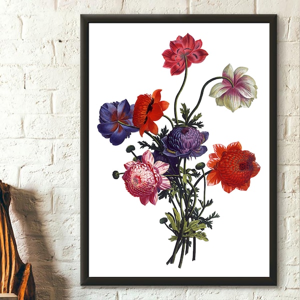 Vintage Flower Print - Vintage Botanical Prints Flower Print Floral Illustration Flower Art Botanical Decor Gift Idea Botanical Wall Art