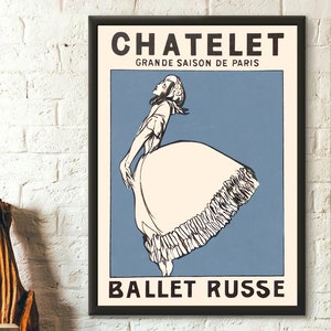 1911 Ballets Russes Le Spectre de la Rose Dance Poster Clásico Ruso Ballet Impresión Vintage París Obra