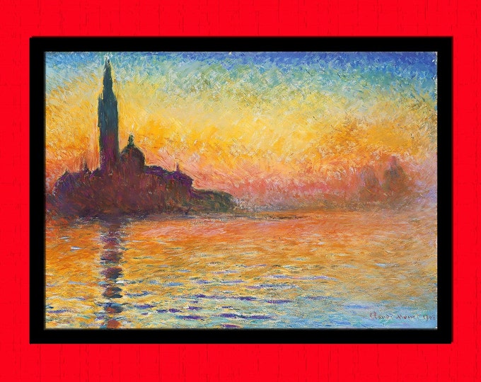San Giorgio Maggiore at Dusk by Claude Monet Print - Fine Art Print Home Decorating Impressionism Monet Poster   Reproductiont new