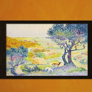 La Plaine de Bormes 1908 Henri Edmond Cross Print - Stampa artistica Retro Home Decor Home Decor Home Decorating Pointilism Postert