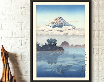 Fuji From Lake Kawaguchi - Tsuchiya Koitsu Print Edo Period Japanese Print Koitsu Poster Japan Wall Art Koitsu Japanese