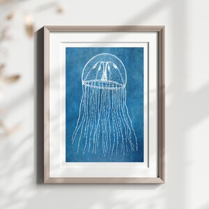 Vintage Qualle Wand Kunst Druck Nautical Sea Life Poster Erstellen Sie Ihr eigenes Design