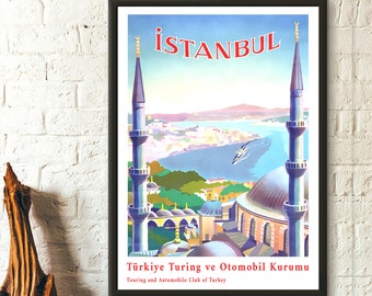 Istanbul Travel Print 1939 - Turkije Travel Poster Reizen naar huis decoreren Reizen Turkse print Istanbul Poster Turkije poster Istanbul poster