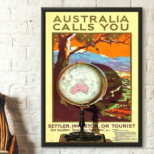 Vintage Australien Reise Poster 1928 Vintage Reise Poster Australien Poster Australischer Druck Reise Wand Kunst Reise Dekor