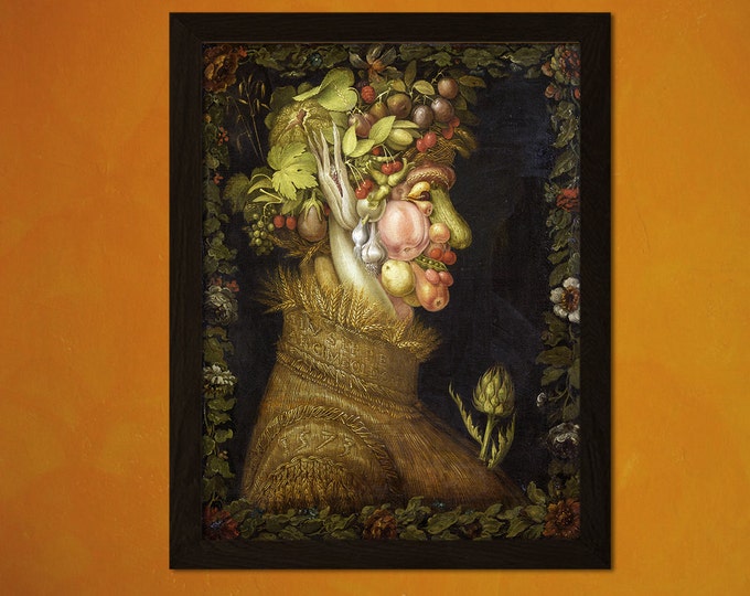 Summer Wall Art Print by G Arcimboldo - Retro Vegetable Design - Funny Kitchen Décor