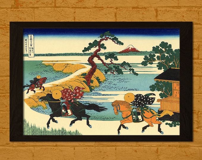 Hokusai Ukiyo-e Print - The Fields of Sekiya 1831 - Vintage Japanese Art for Home Décor
