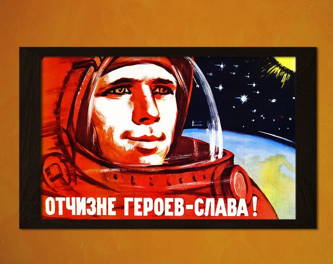 Soviet Propaganda Poster Glory to the Fatherland of Heroes - Vintage CCCP Wall Art Gift Idea