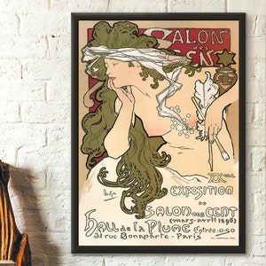 Premium Quality Poster: Alphonse Mucha Print Art Nouveau Poster Alphonse Mucha Print Mucha Wall Art Housewarming Wall Art