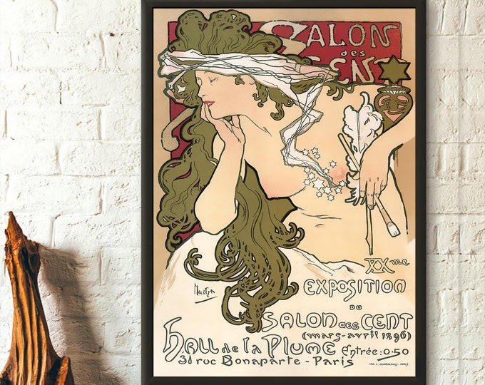 Premium Quality Poster: Alphonse Mucha Print Art Nouveau Poster Alphonse Mucha Print Mucha Wall Art Housewarming Wall Art