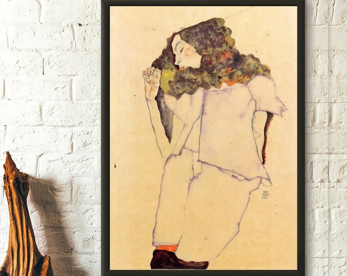 Premium Quality Poster: Sleeping Girl 1911 Egon Schiele Print Fine Art Print Schiele Poster Schiele Wall Art Housewarming Birthday