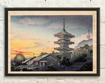 Nomura Yoshimitsu, Pagode Yasaka Ukiyo-e Art Edo Period Japanese Art Housewarming Japan Wall Art - Living Room Prints