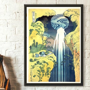 A Journey To The Waterfalls in All the Provinces Amida Waterfall On The Kisokaido Road 1832 - Hokusai Print Japan Wall Art Japanese Art Gift