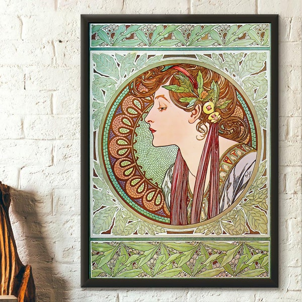 Alphonse Mucha Print - Jugendstil Poster Alphonse Mucha Print Mucha Wandkunst Geburtstag Geschenkidee Housewarming - Wohnzimmer Prints Wandkunst