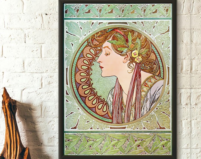 Premium Quality Poster: Alphonse Mucha Print Art Nouveau Poster Alphonse Mucha Print Mucha Wall Art  Wall Art