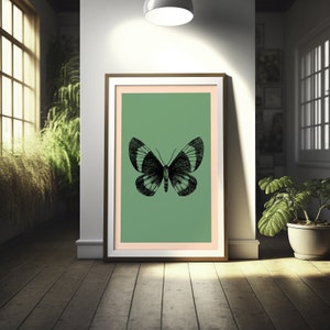 Schmetterling Poster Kunst Premium Botanischer Druck für Wanddekor