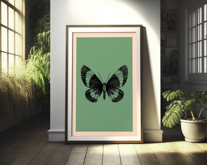 Butterfly Poster Art Premium Botanical Print for Wall Décor