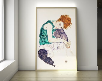 エゴン・シーレ、【両足を広げて横たわる女】、希少な画集画、状態良好 エゴン・シーレ、【横たわる女】、希少な画集画、状態良好 エゴン