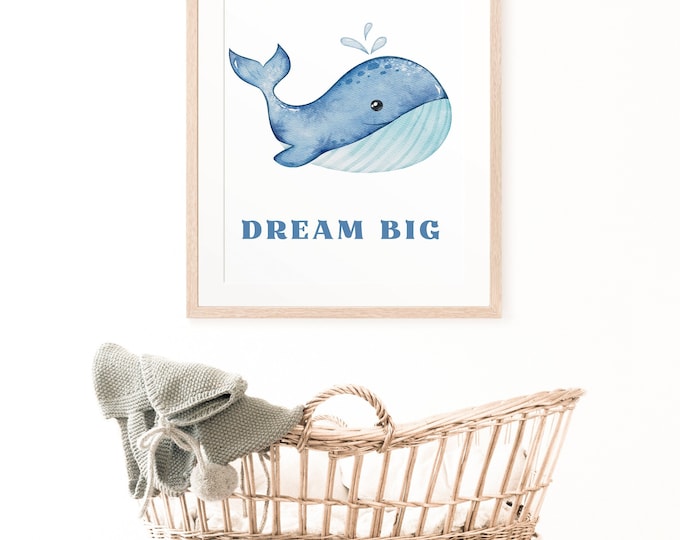 Nursery Wall Art Poster Whale Poster Boho Wall Decor