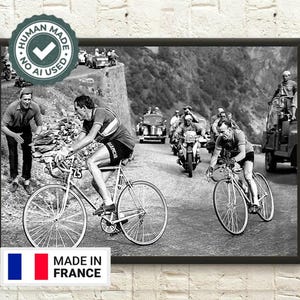 Poster di qualità premium: stampa fotografica del Tour de France Poster di Fausto Coppi Poster del Tour de France di Jean Robic Poster di ciclismo Stampe di bici