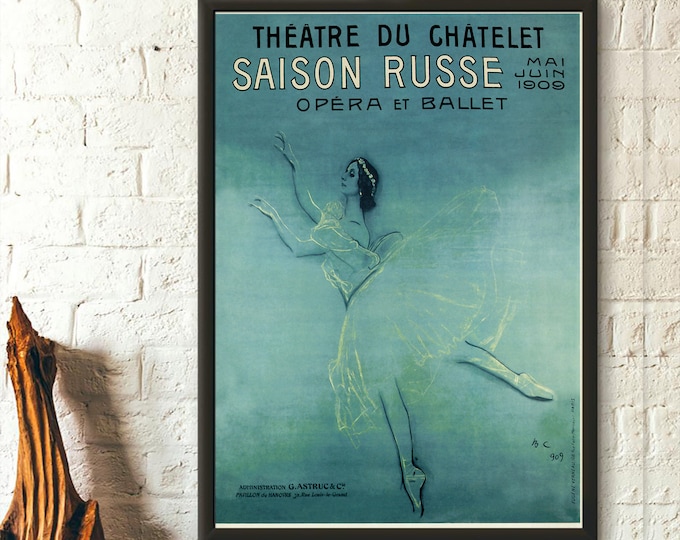 Premium Quality Poster: Anna Pavlova Poster Print 1909 Ballet Decor Anna Pavlova Poster Ballet Poster Art Poster Home Wall Art Burthday