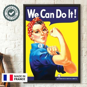 Póster de calidad superior: póster de arte mural Podemos hacerlo Póster de Rosie la remachadora de 1942 Póster de la Segunda Guerra Mundial Póster de propaganda de guerra Póster icónico