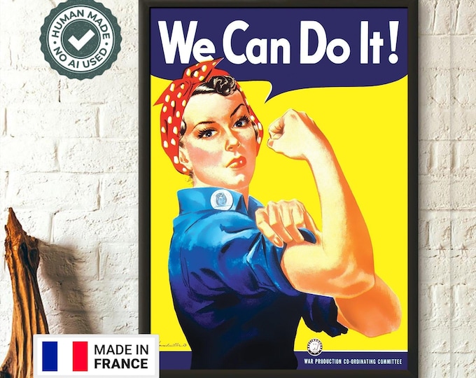 Premium Quality Poster: Wall Art We Can Do It Poster 1942 Rosie the Riveter World War Poster War Propoganda Poster Iconic Poster