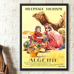 Póster de viaje de Argelia de 1924, impresión artística vintage en papel mate, impresionante decoración argelina.