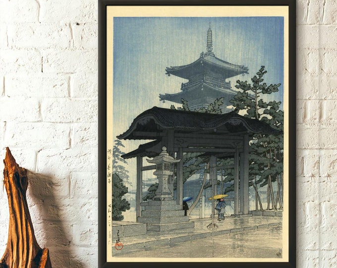 Kawase Hasui Ukiyo-e Print  Vintage Japanese Wall Art  Elegant Decor for Home