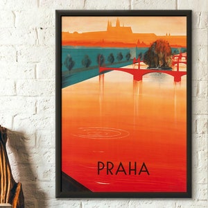 Prague Travel Print 1937 - Vintage Prague Poster Czech Poster Prague Poster Travel Wall Art Birthday Gift Idea Housewarming Art Reproduction